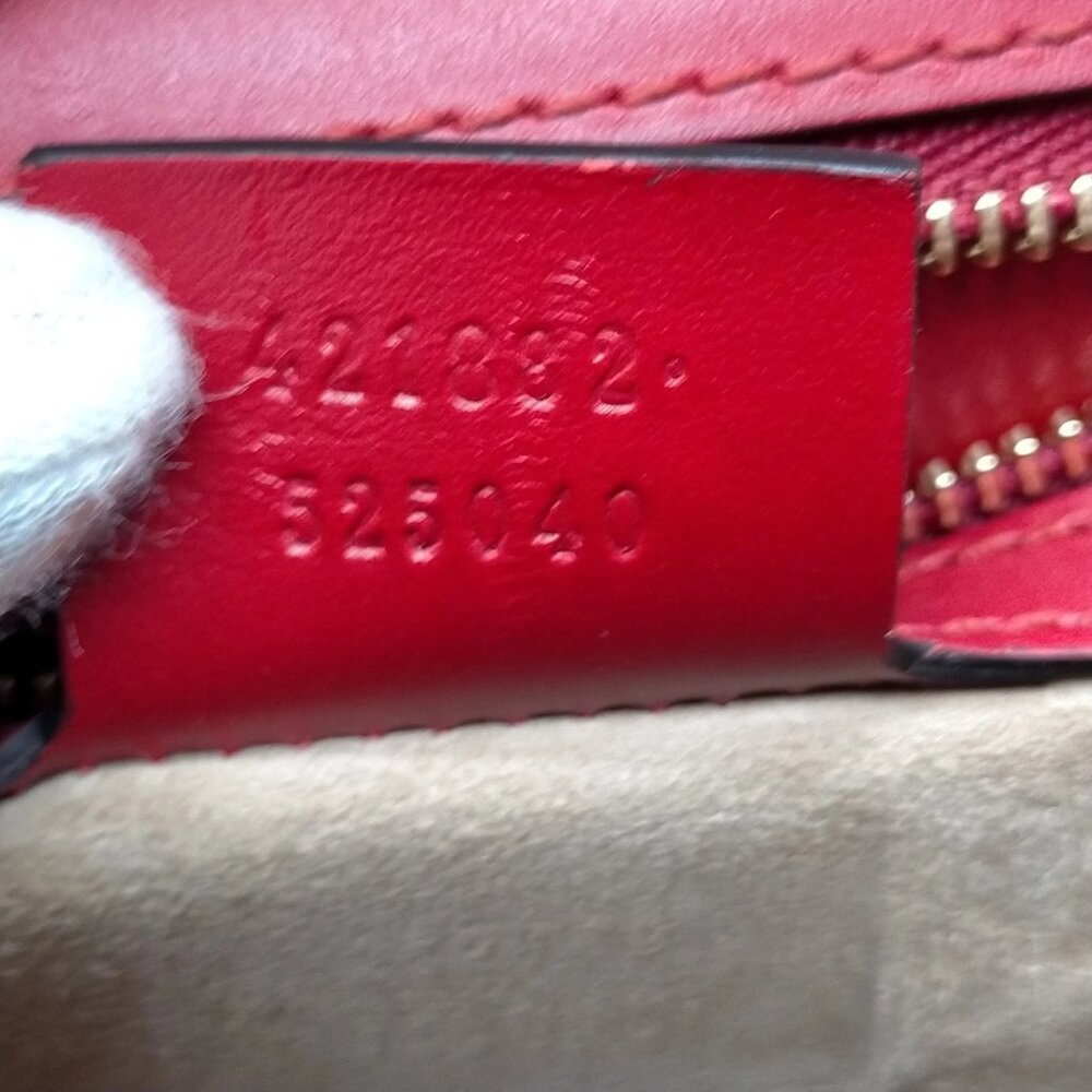 Authentic Gucci Sherry Line Red Leather Shoulder Bag mn684-112625 - Picture 15 of 16